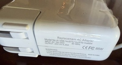 85W MagSafe 2 Apple Replacement AC Adapter - MacBook Pro