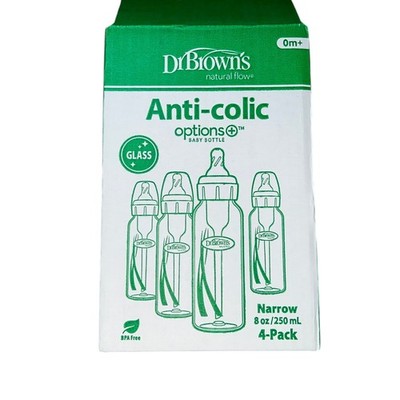 Dr Browns Anti Colic Glass Narrow Baby Bottles 4oz 120ml NEW