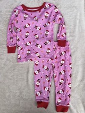 Girls 12 Month Santa Pajama Set Long Sleeve Pant 100 Cotton Holiday Christmas