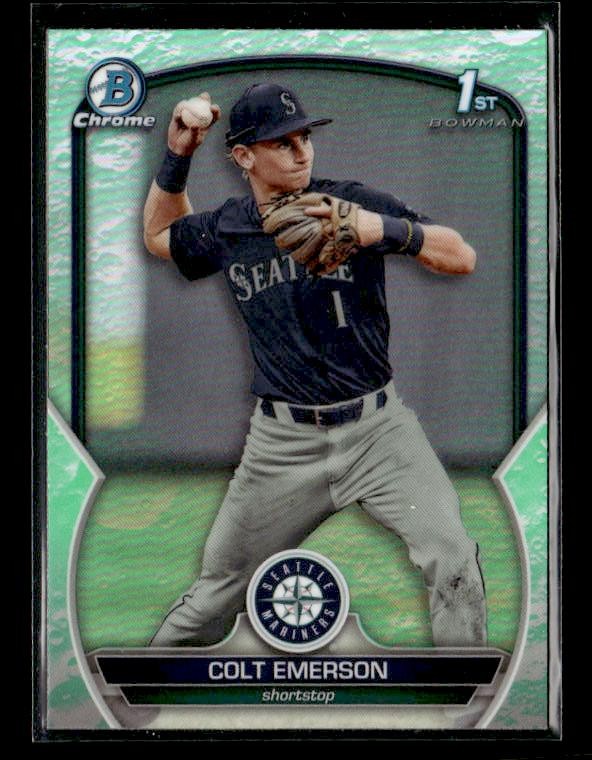 2023 Bowman Draft #BDC-42 Colt Emerson Chrome Lunar Glow Refractor Mariners