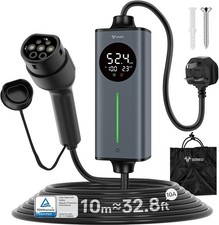 GONEO Portable EV Charger D2E E10UK 10M 10A Temperature Monitor Car Charging