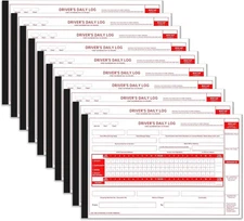10 Pack Driver Daily Log Book 8.5" x 5.5" with Detailed Driver... 