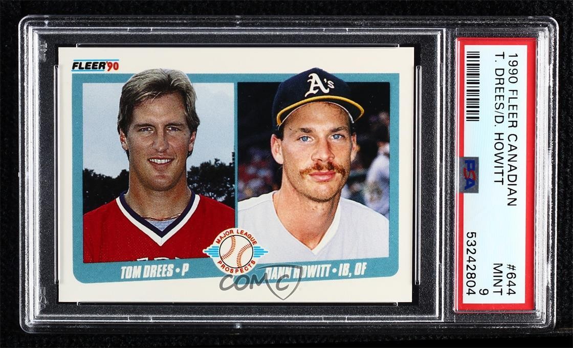 1990 Fleer Major League Prospects Printed in Canada Tom Drees Dann Howitt wc7