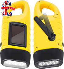 2 Pack Wind up Torch, Solar Torch with Carabiner Hook, Hand Crank Rechargeable T