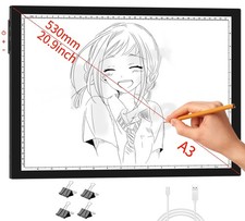 WELZK Light Board A3, 16.6 12.6inchs Pad, Side Button Design, 9 Black