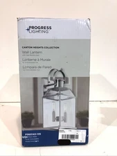 Progress Lighting Canton Heights 2-Light 18"Stainless Steel Outdoor Wall Lantern