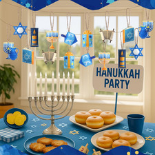 24 Pcs Hanukkah Tree Decorations 3D Felt Chanukah Ornaments Jewish Menorah Hangi