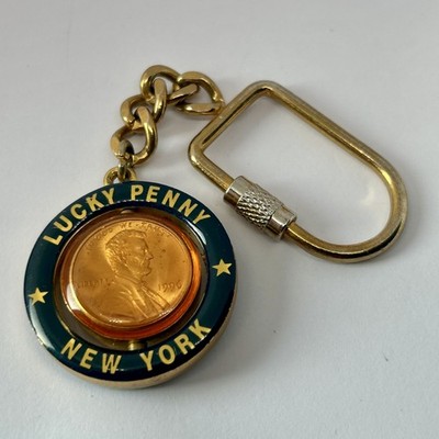 New York Lucky Penny 1996 USA Münze drehender Taschenanhänger Schlüsselanhänger Schlüsselanhängsel