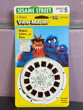 View Master Sesame Street shapes colors sizes 3 3D Reels New Vintage