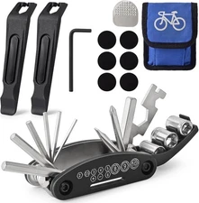 Bike Tool Kit, Bike Tire Repair kit with Multitool and Tire Levers for Cyclists