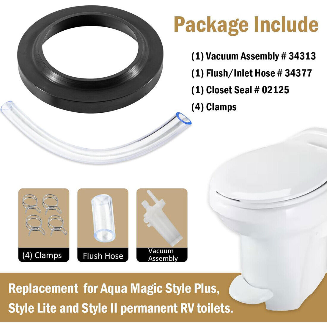 Kit Ricambio WC Thetford 34117 - Per Aqua Magic Style II/Lite/Plus