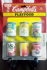 Vintage 1989 Playtime Campbell's Playfood, NASTA, V8, Juice bowls, tomato juice