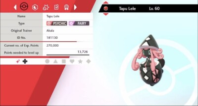 Pokemon Schwert & Schild Shiny Tapu Lele 6IV Max EVs