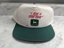 VINTAGE HAT CAP SNAPBACK JD JOHN DEERE I RODE A DEERE TODAY DEALER TEST MERCH