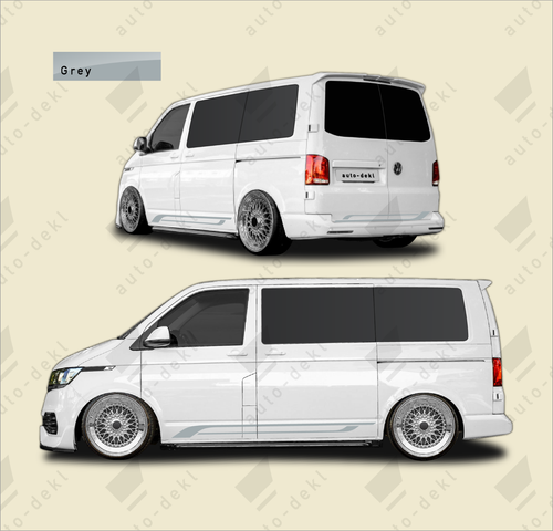 Fits VW T5 T6 Transporter SWB - Full Van Decal Stripe Kit with Both Sides + Rear - Picture 18 of 18