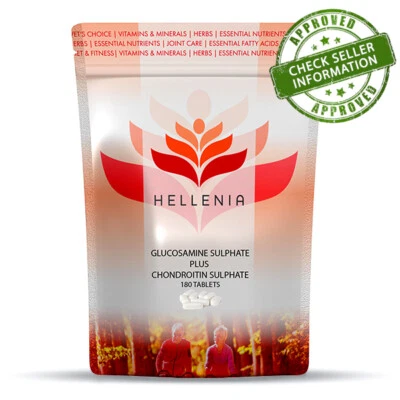 Hellenia Glucosamine Sulphate 500mg & Chondroitin Sulphate 400mg 180 Tablets