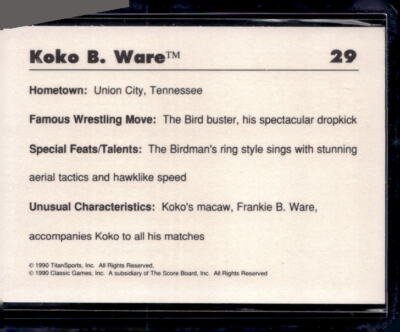 1990 Classic WWF #29 Koko B. Ware | eBay