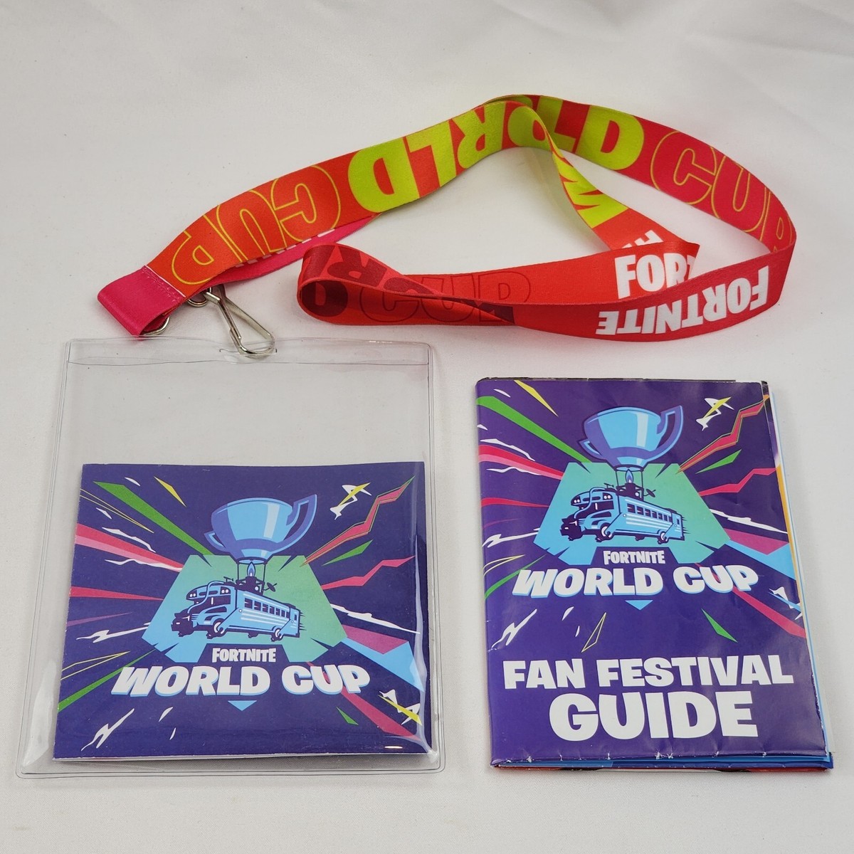 Fortnite World Cup 2019 Lanyard + Fan Festival Guide + Battle Pass