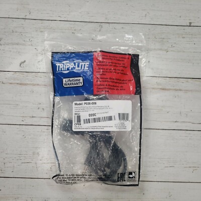 Tripp Lite 6ft Power Cord Extension Cable C19 to C20 Heavy Duty 20A 12AWG 6