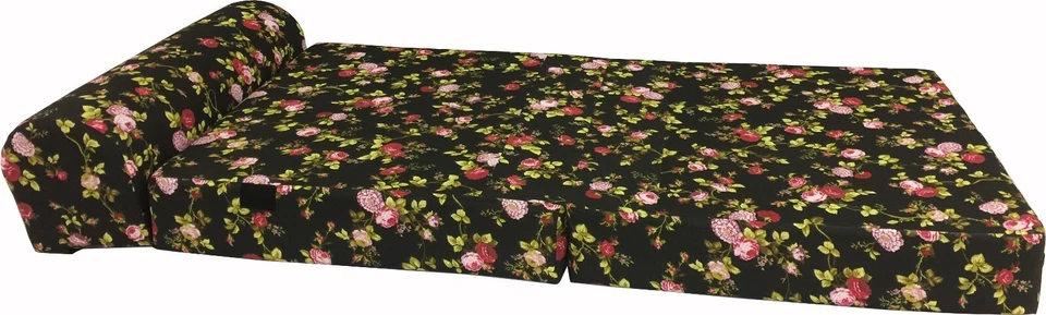 Roses Black Sleeper Chair Folding Foam Beds, Portable Guest Bed 6 x48x 72 - Image 2 of 2