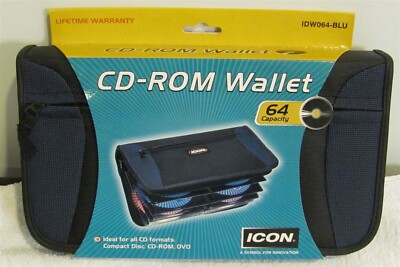 ICON CD-ROM Wallet (64-Capacity) Model # IDW064-BLU (New from 2001!)