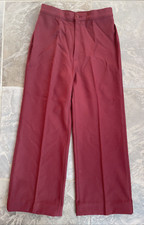 Vintage 1970s Levi's Dress Pants Wide Leg High Rise Polyester Women 16 Burgundy