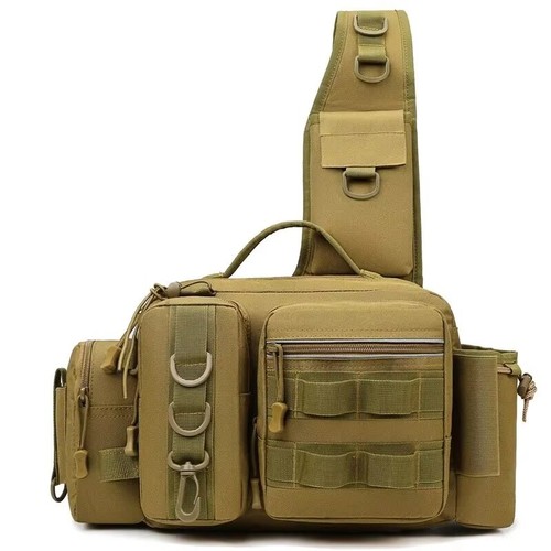 Sac à Dos de Pêche à la Mouche Noir avec Porte-Canne Intégré Rangement Pratique - Photo 2/16
