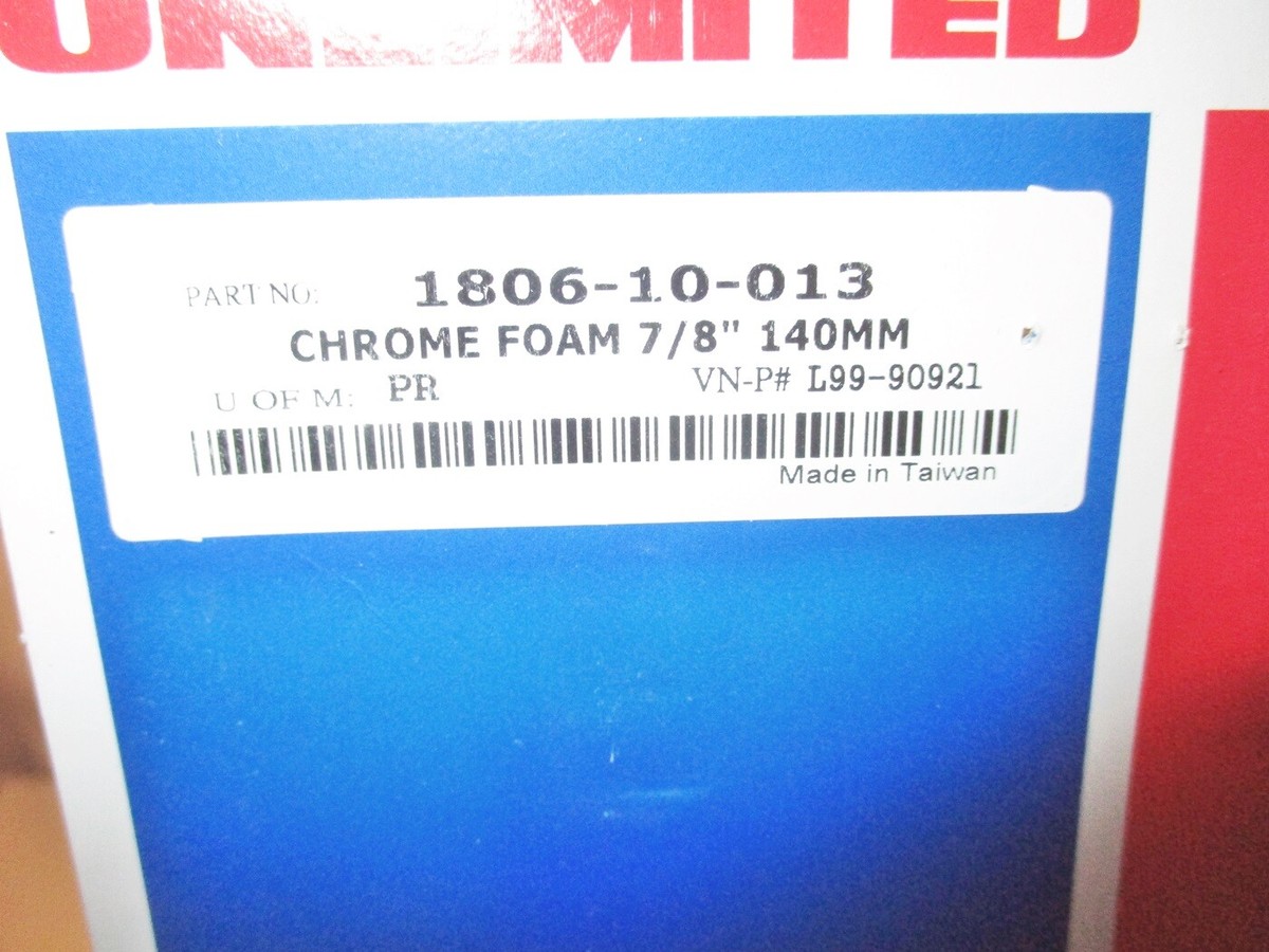 UNIVERSAL NEW CHROME & FOAM 7/8'' HANDLEBAR GRIPS GRIP SET