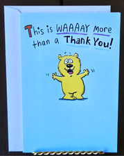 Thank You Card w Envelope American Greetings Funny Adult Humor Bear Hug