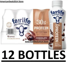12 PACK - Fairlife Nutrition Plan Chocolate 30g Protein Shake 11.5 oz FREE SHIP!