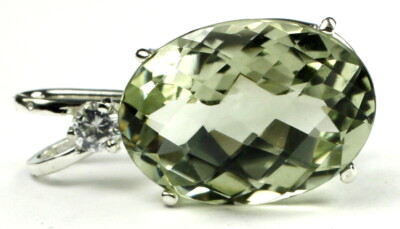 Riesiger grüner Amethyst (Prasiolith), Sterlingsilber Anhänger, SP085