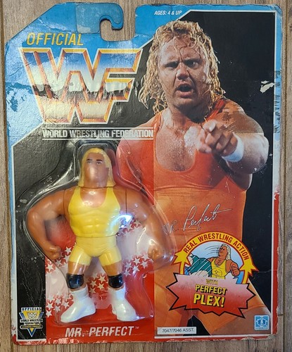 WWF Hasbro Mr Perfect Series 3 ENGLISH Blue Card M...
