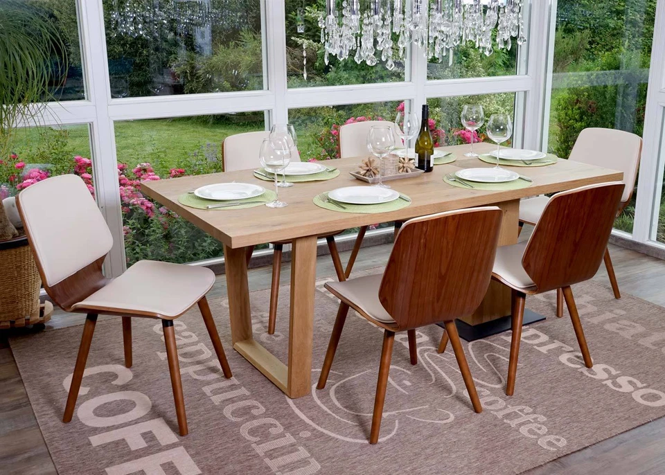 2er-Set Esszimmerstuhl HWC-B16, Holz Bugholz Retro-Design Walnussoptik - Bild 2 von 4