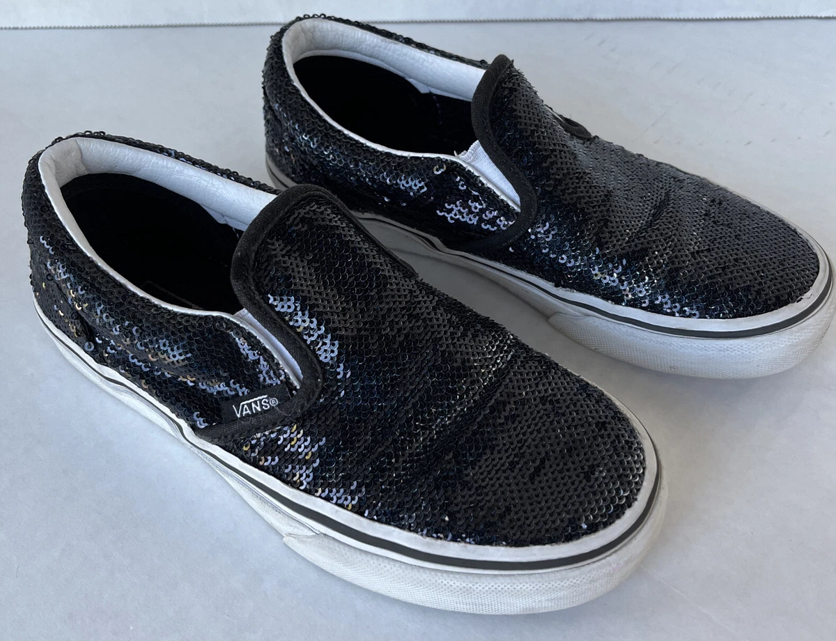 black sequin vans