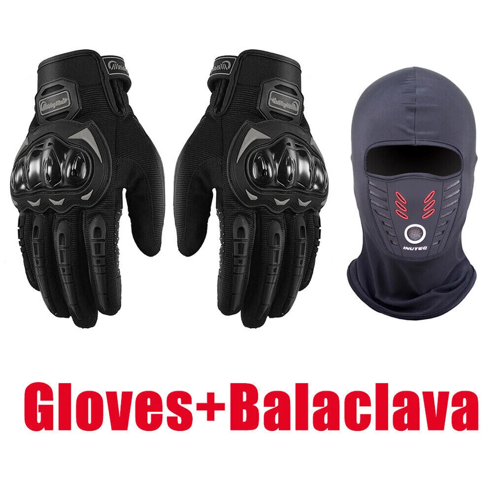 Guantes de moto para hombre mujer pantalla táctil guantes de moto + pasamontañas Foto 2 de 4