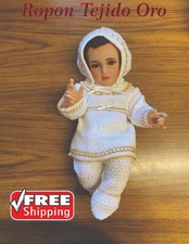 Ropon Tejido con ORO , Ropa Nino Dios, Baby Jesus clothing, Outfit
