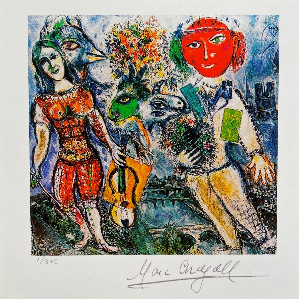 Marc Chagall THE PLAYERS Limited Edition Facsimile Signed Giclee
