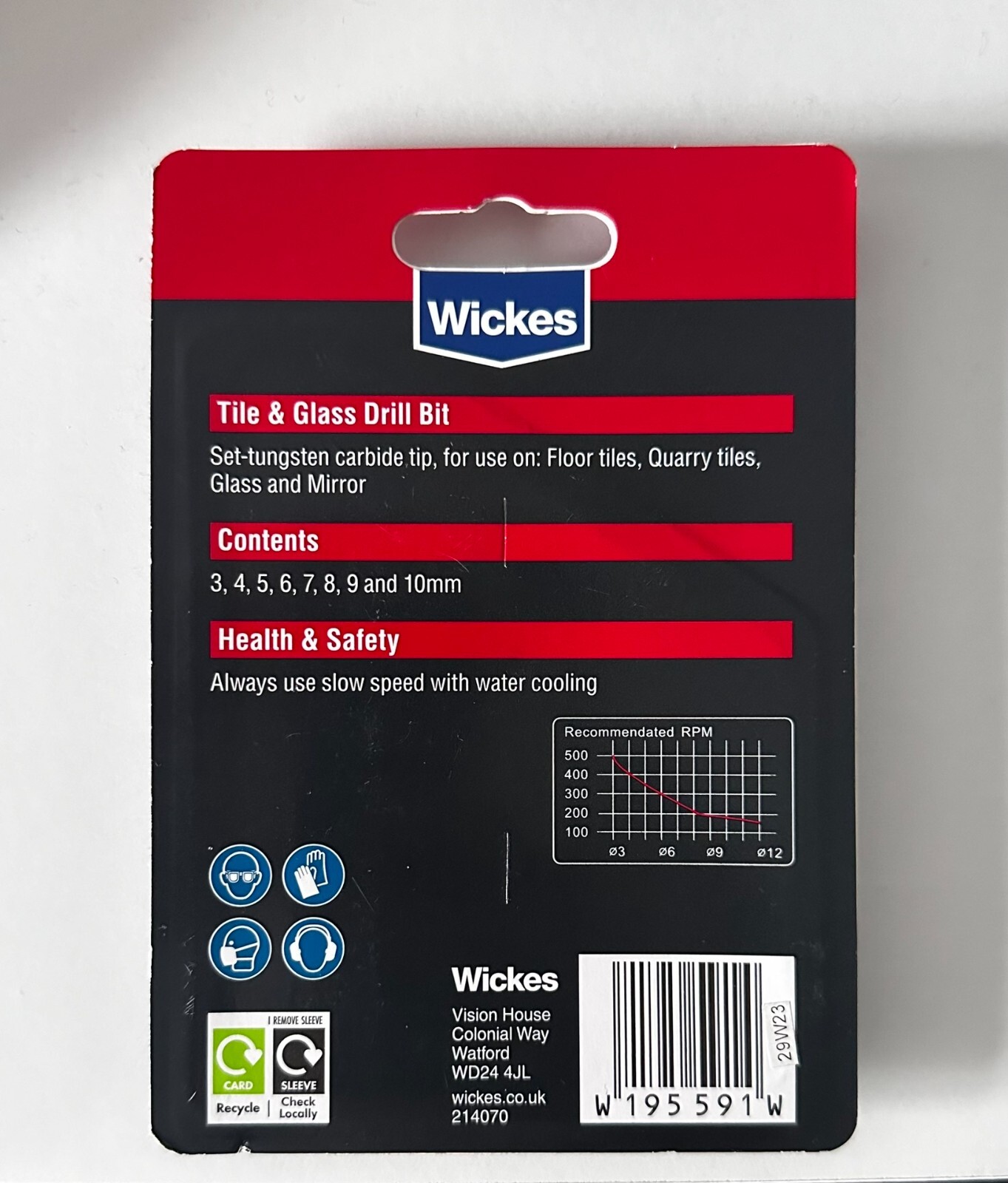 Wickes 8 Piece Glass & Tile Drill Bit Set eBay