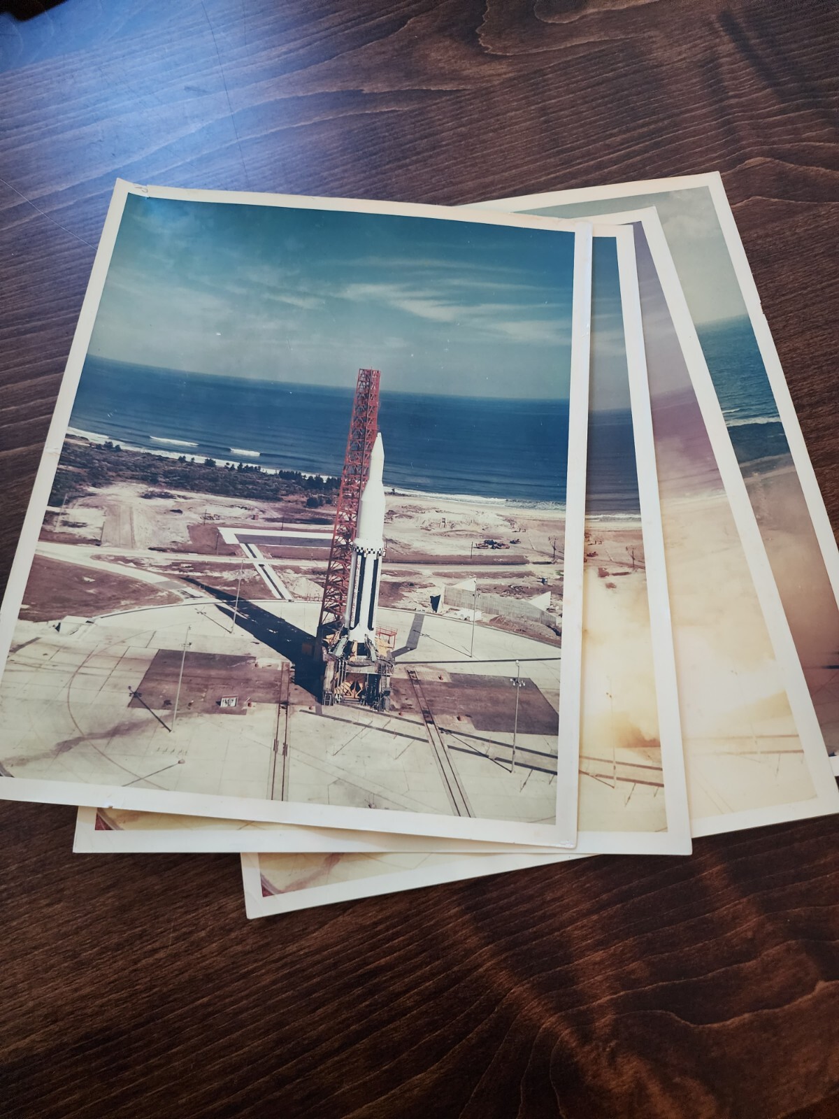 1962 SET OF 4 8 X 10 PHOTOS  of Saturn C-1 LIFT-OFF LAUNCHING Cape Canaveral, FL