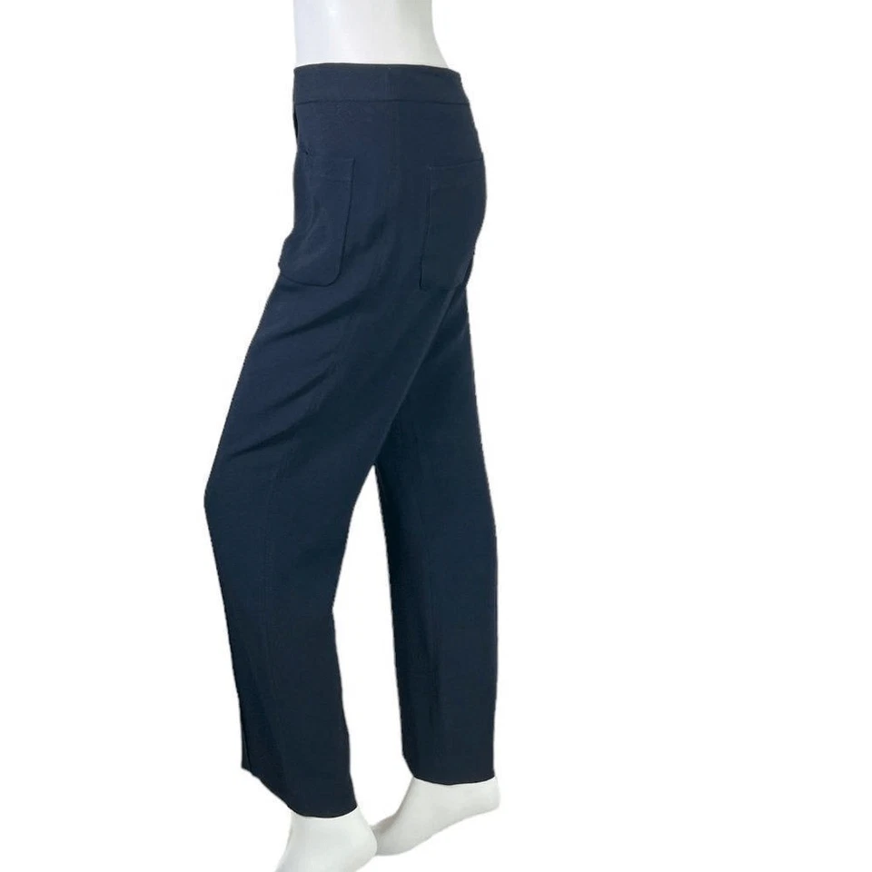 Pantalón Vanessa Bruno Parche Bolsillo Crepé Azul Marino Detalle de Pliegue, EE. UU. 10 Foto 2 de 4