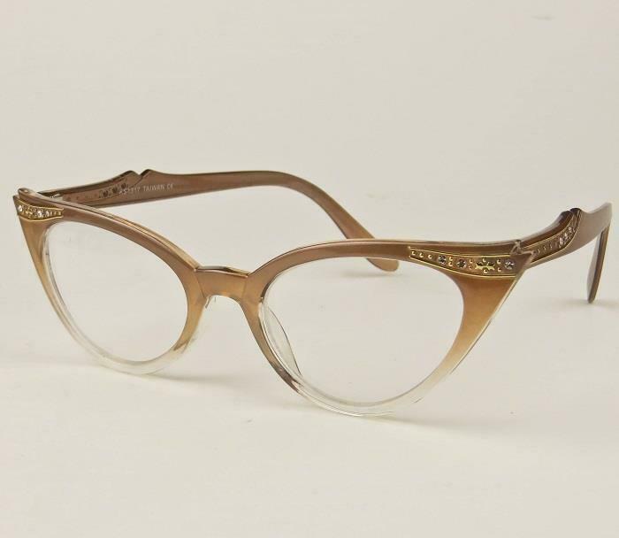 50s Vintage Style Rockabilly Cat Eye Ombre Demi PinUp Clear  display picture 2
