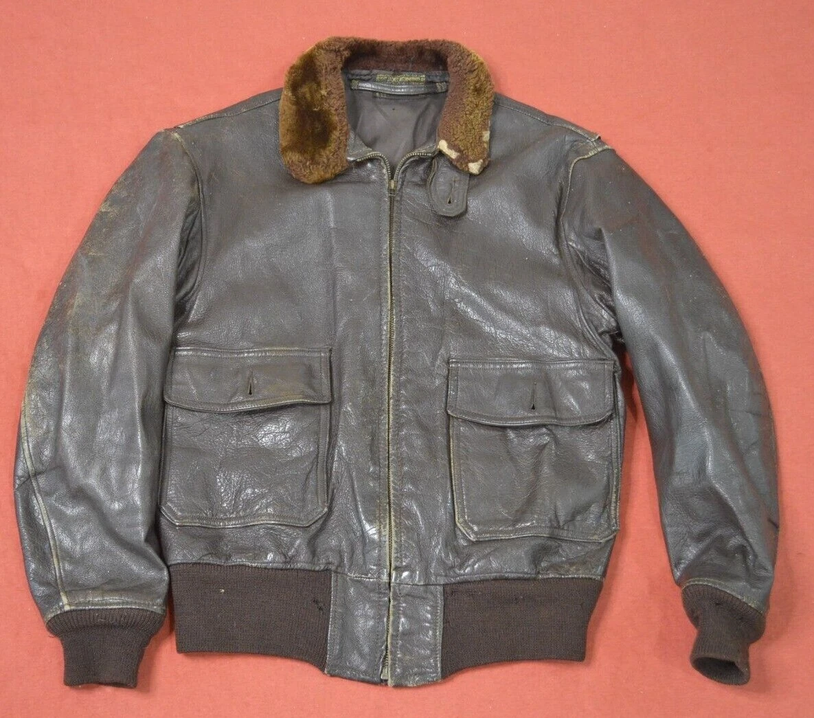 Vintage G-1 Bureau of Aeronautics USN Flight Jacket 40 MIL-J-7823 AER Destroyed