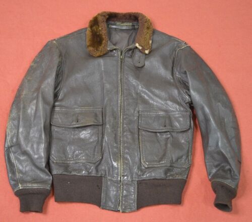 Vintage G-1 Bureau of Aeronautics USN Flight Jacket 40 MIL-J-7823 AER Destroyed - Picture 1 of 13