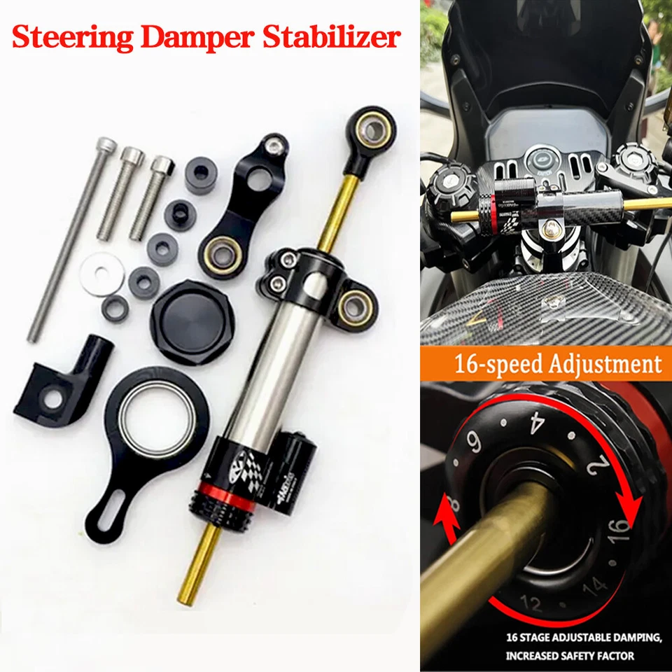 For YAMAHA YZF R1 2002-2017 R6 2006-2020 Steering Stabilizer Bracket Mount Kit Foto 2 de 4