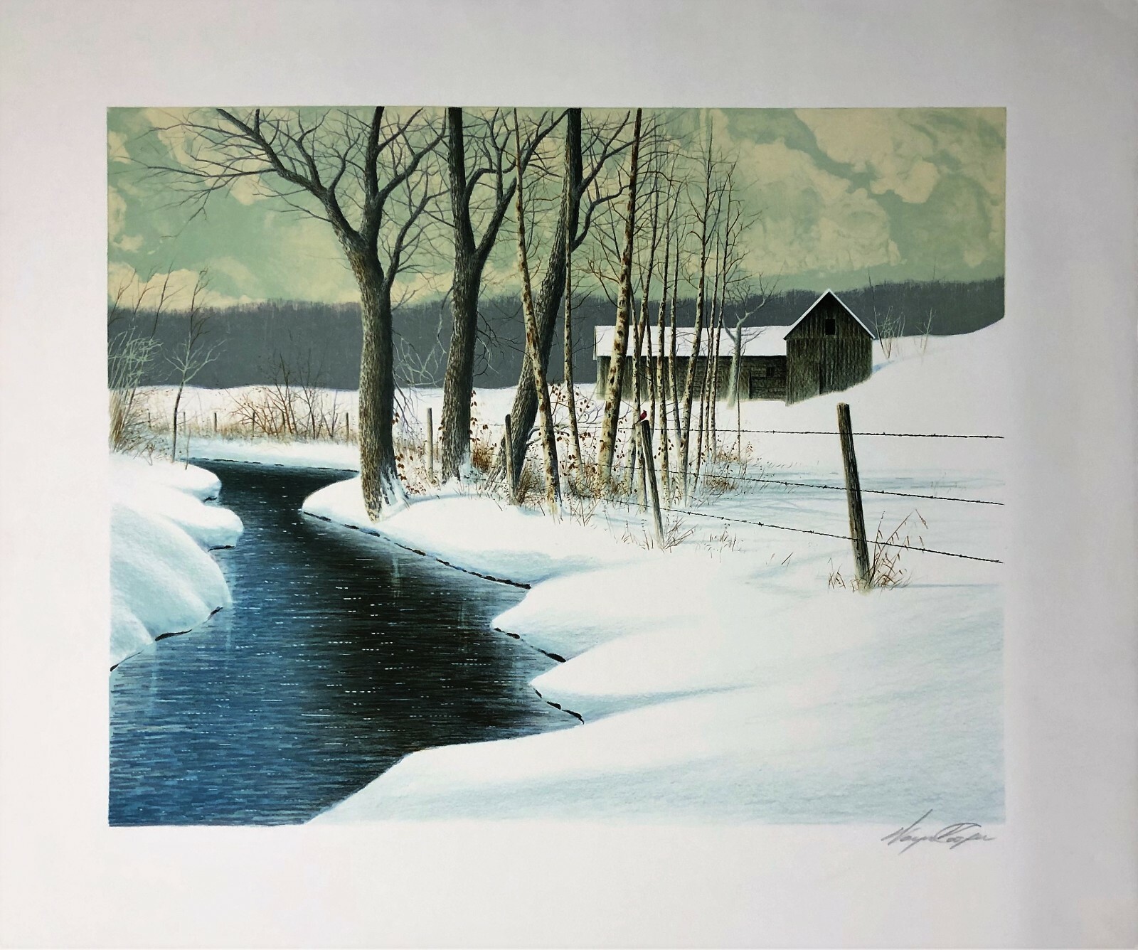 Wayne Cooper Pencil Signed Winter Scene Lithograph FREE SHIPPING eBay