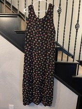 Vintage Awesome Wear 80’s long tie back dress Large USA made 6 8 10 12