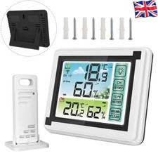 Digital LCD Indoor & Outdoor Weather Station Clock Thermometer Wireless New