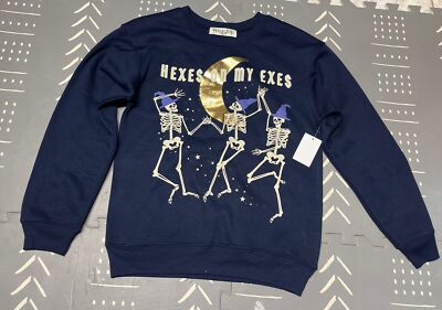 Wound Up Junior Hexes On My Exes Halloween Graphic Sweatshirt, Size XS (1)