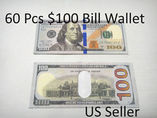 60 Pcs Newest 100 dollar bill wallet bifold ultra thin card holder US Seller