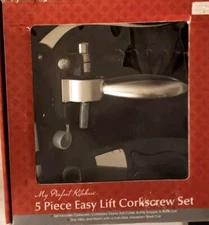 My Perfect Kitchen 5 Piece Easy Lift Corkscrew Set Wine Opener Never Used In Box